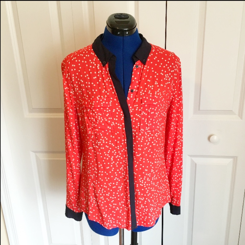 Anthropologie Polka Dot Blouse